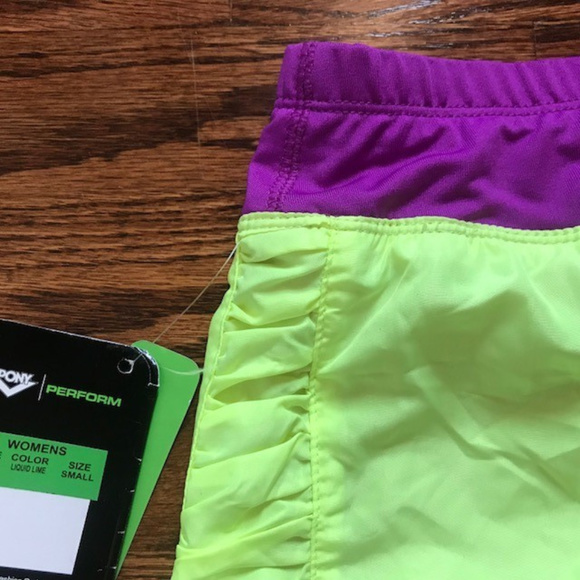 Women’s PONY 2n1 Athletic Workout Skirt Purple Green Shorts Skort Sz S Small NEW - Picture 7 of 7